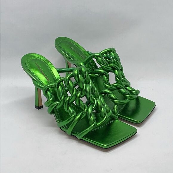 Bottega Veneta Reflection woven metallic leather mules size 38 - Picture 4 of 15